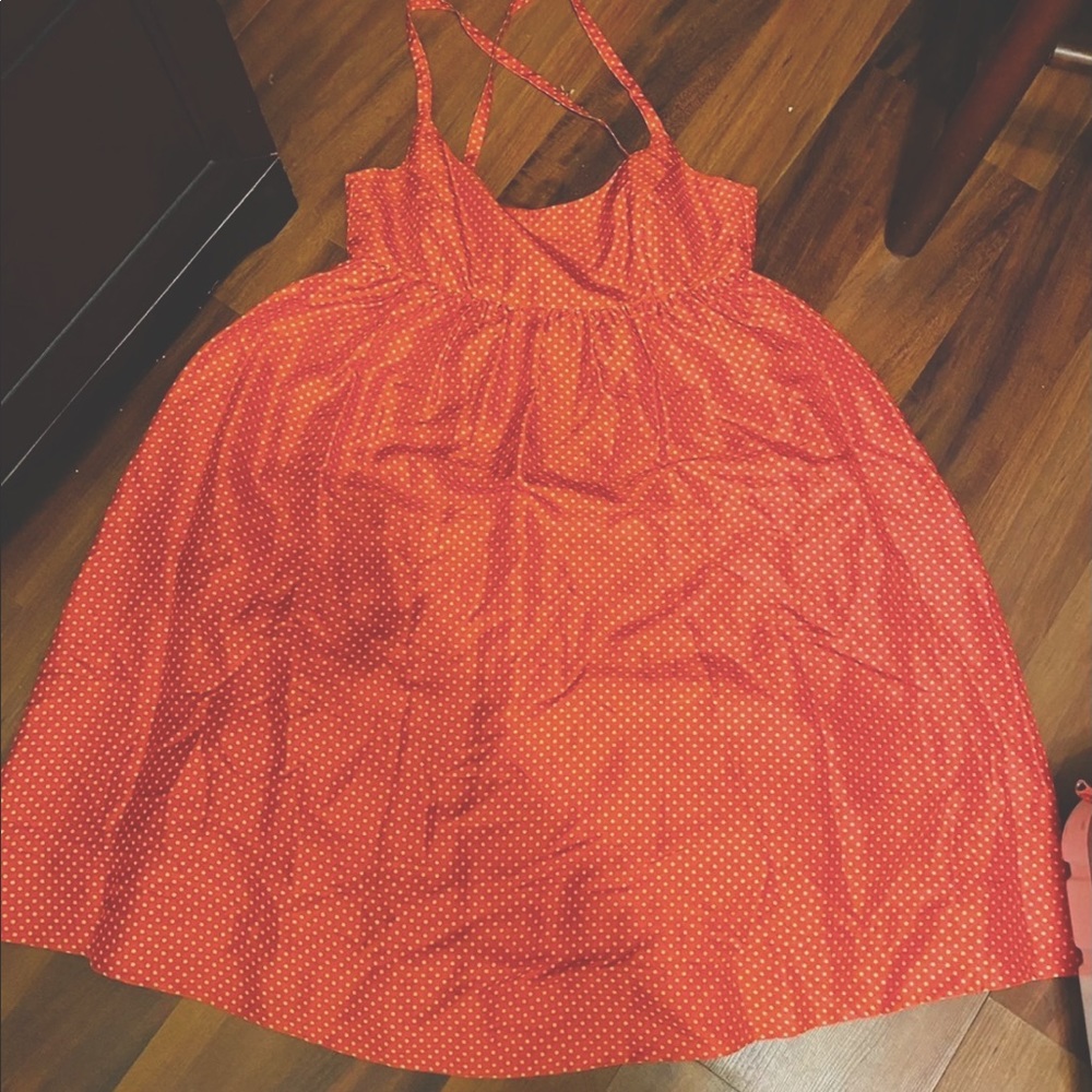 Jcrew Orange Polka Dot Dress